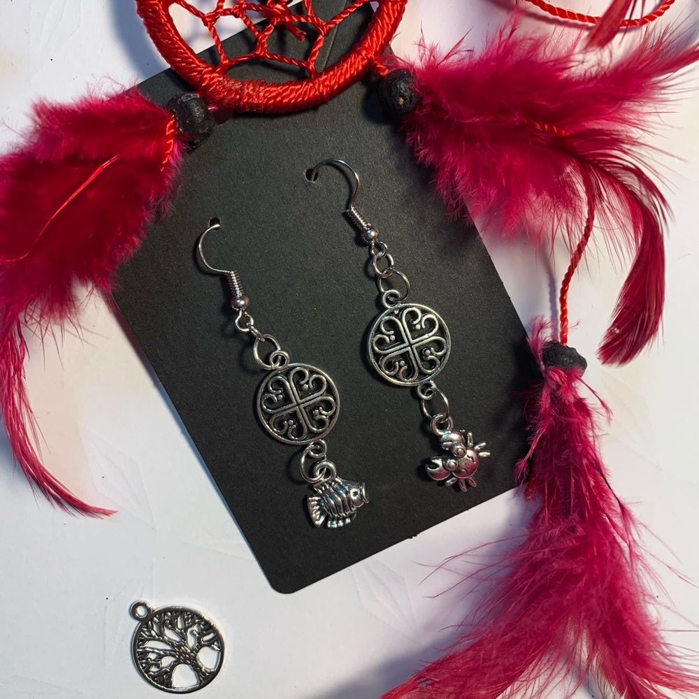 Pisces and Cancer Drop Earrings